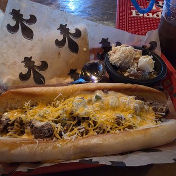 MRB Bar And Restaurant - Philly Steak poboy was amazing!! So filling and comes with a side. - Sports Bars Near Me - New Orleans, Louisiana MRB Bar And Restaurant - Philly Steak poboy was amazing!! So filling and comes with a side. - Sports Bars Near Me - New Orleans, Louisiana