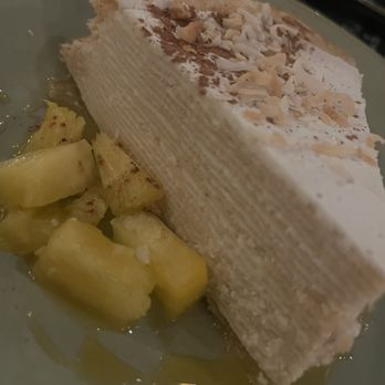 Tikis Grill & Bar - 100 layer crepes. Coconut cream in between - Seafood Near Me - Honolulu, Hawaii Tikis Grill & Bar - 100 layer crepes. Coconut cream in between - Seafood Near Me - Honolulu, Hawaii