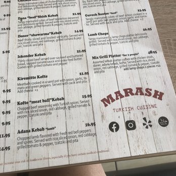 Marash Turkish Cuisine - Menu2 - Mediterranean Near Me - Hallandale Beach, Florida