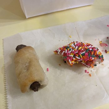 Daylight Donuts - Sausage roll, strawberry sprinkle raised donut - Donuts Near Me - Breckenridge, Colorado