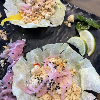 Black Walnut - Lettuce wraps with wilted lettuce to boot. - New American Near Me - Houston, Texas