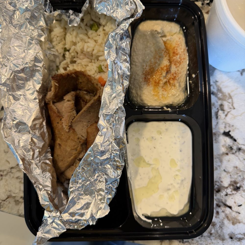 Cafe Petra - Gyro with rice and hummus - Lebanese Near Me - Katy, Texas