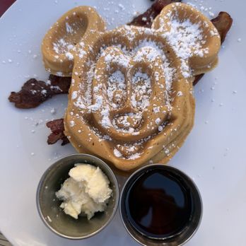Carnation Cafe - Mickey-shaped Waffle - American Near Me - Anaheim, California