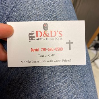 D&D's Auto/Home Keys - Business card - Keys & Locksmiths Near Me D&D's Auto/Home Keys - Business card - Keys & Locksmiths Near Me