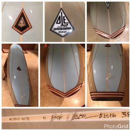 9'6" noserider with custom woodwork.