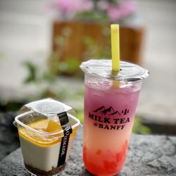 Milk Tea At Banff - Mango Cheesecake and Boba drink