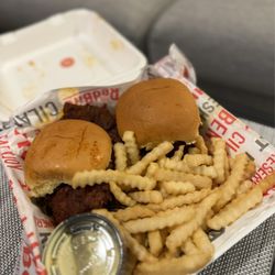 The Red Bird Hot Chicken & Fries - 2 sandwiches and fries