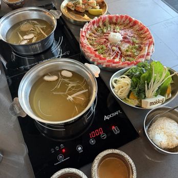Mokkoji Shabu Shabu - Special for 2 - miso broth, flat iron "mokkoji cut", veggies, rice, dipping sauces - Japanese Near Me - Milpitas, California