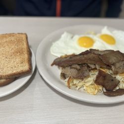 Uncle John's - Two eggs with gyro meat