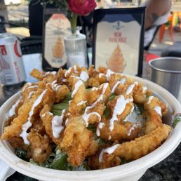 Crispy chicken tempura salad Crispy chicken tempura salad