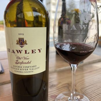 Hawley Wines - a glass of wine and a bottle of wine - Wineries Near Me - Healdsburg, California Hawley Wines - a glass of wine and a bottle of wine - Wineries Near Me - Healdsburg, California