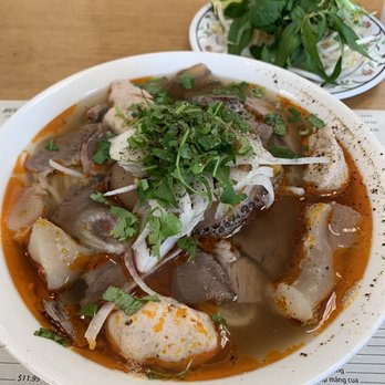 Huong Giang Restaurant - Bun Bo hue largest bowl. Menu is 14 dollars but at the register, 15 bucks - Vietnamese Near Me - Westminster, California