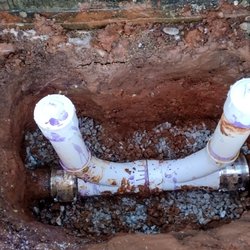 Brent's construction - Double clean out installed in main sewer line.