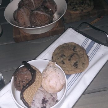 Tiny Boxwoods - Milk and cookies!! Donuts pictured behind. Served with homemade ice cream! - Venues & Event Spaces Near Me - Austin, Texas