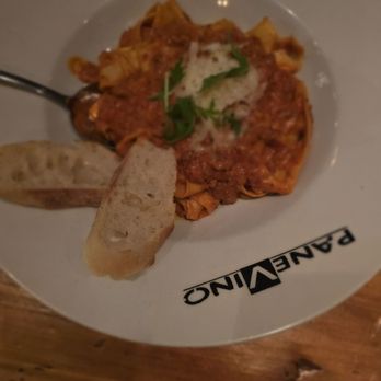 Pane Vino Osteria - Pappardelle Bolognese was delicious with buttery noodles and a tasty, meaty ragu - Italian Near Me - Dallas, Texas