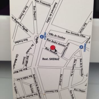 Shenaz - Directions on back of card - Indian Near Me - Paris, 75