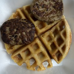Belgian Waffle and Turkey sausage Belgian Waffle and Turkey sausage