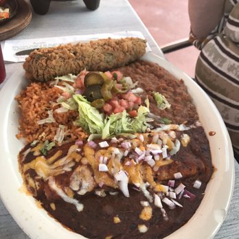 Chuy's - Chili relleno and cheese and onion enchilada - Tex-Mex Near Me - Westminster, Colorado Chuy's - Chili relleno and cheese and onion enchilada - Tex-Mex Near Me - Westminster, Colorado