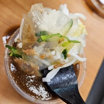 It's Pho Time - A fork holding one of the Pork Spring Rolls inside the peanut sauce. Simply, amazingly delicious! - Vietnamese Near Me - Roanoke, Virginia It's Pho Time - A fork holding one of the Pork Spring Rolls inside the peanut sauce. Simply, amazingly delicious! - Vietnamese Near Me - Roanoke, Virginia
