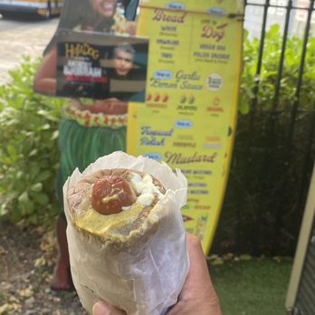 Hula Dog - Taro Polish Sausage Step 3 - Hula Dog Roasted Garlic Lemon Sauce original Pineapple Step - 5 Hula Dog Hawaiian Mustards - Hot Dogs Near Me - Honolulu, Hawaii Hula Dog - Taro Polish Sausage Step 3 - Hula Dog Roasted Garlic Lemon Sauce original Pineapple Step - 5 Hula Dog Hawaiian Mustards - Hot Dogs Near Me - Honolulu, Hawaii
