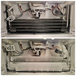 SR Appliance Repair - Before and after of a repair on a refrigerator with a failed defrost