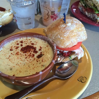 Wildflower - Chicken pesto sandwich and potato cream cheese soup - Sandwiches Near Me - Sedona, Arizona Wildflower - Chicken pesto sandwich and potato cream cheese soup - Sandwiches Near Me - Sedona, Arizona
