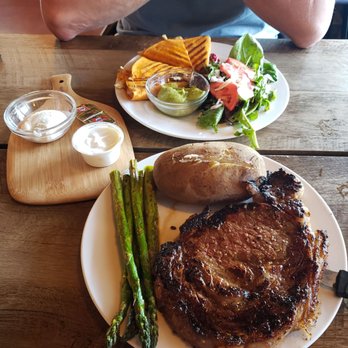 River Station - Rib eye steak. - Wine Bars Near Me - Rogue River, Oregon