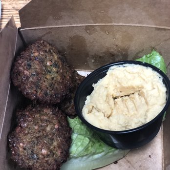 Gyro Station - fallafel with hummus.  I ate 2 out of the 5 fallafel so far lol. - Greek Near Me - Glen Head, New York