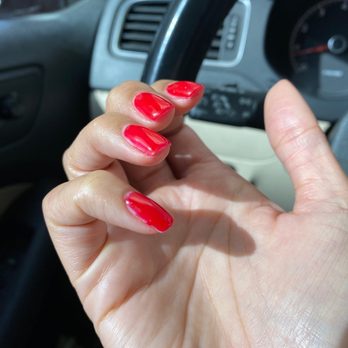 TT Nails & Spa - Red gel nails by Regina, crappy job :( - Nail Salons Near Me - Temecula, California