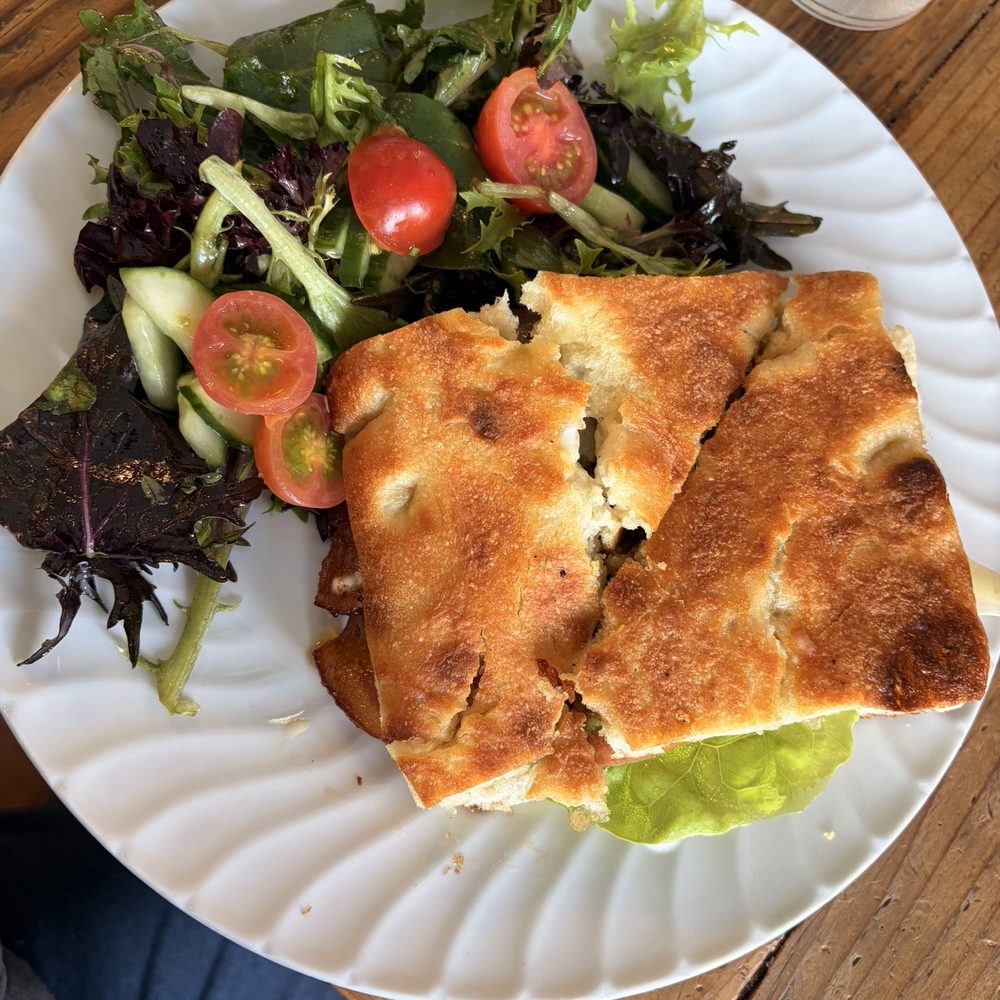 Cornerstone Bakery - BLTA on sea salt focaccia bread, with the salad - Bakeries Near Me - Truckee, California Cornerstone Bakery - BLTA on sea salt focaccia bread, with the salad - Bakeries Near Me - Truckee, California