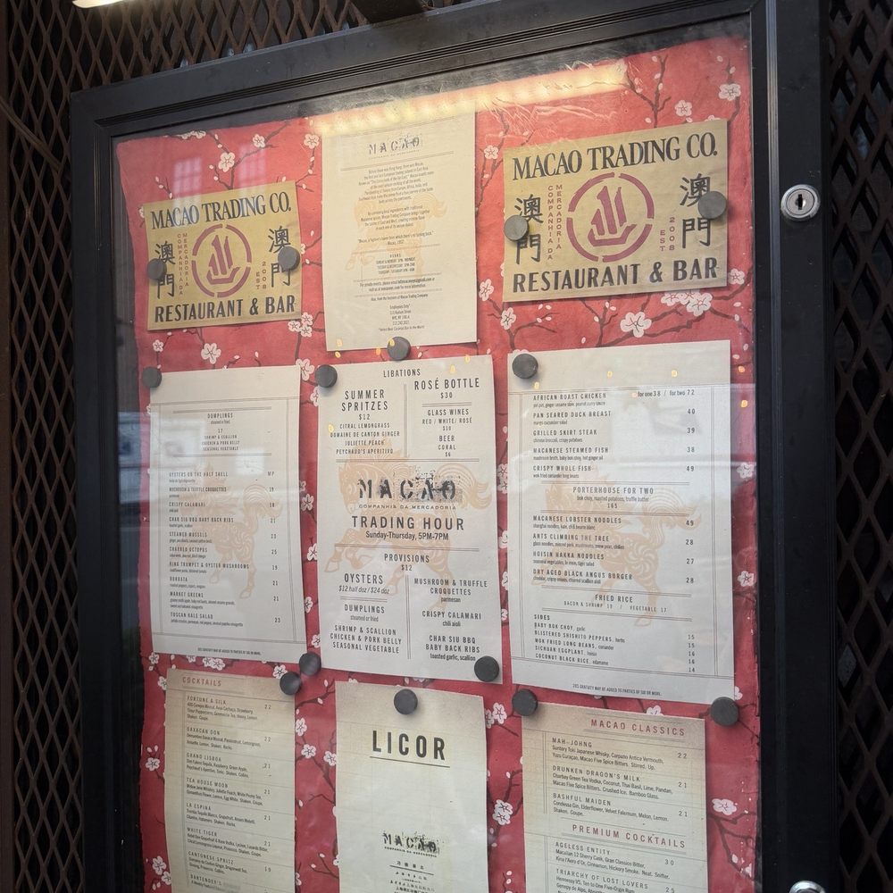 Macao Trading Company - Menu - Asian Fusion Near Me - New York, New York Macao Trading Company - Menu - Asian Fusion Near Me - New York, New York