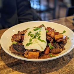Bruncheonette - Brisket Hash - the texture of the potatoes is spectacular! IG - @bilalandjesseatfood