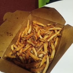 Fries were okay but slightly overcooked and loads of small pieces. Fries were okay but slightly overcooked and loads of small pieces.