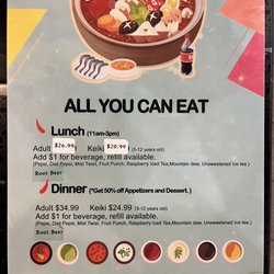 Hawaii Pot Shabu Shabu House - Price for AYCE
