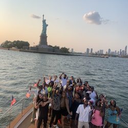 Prestige Yacht Charters - View of the Statue of Liberty on Juliette.