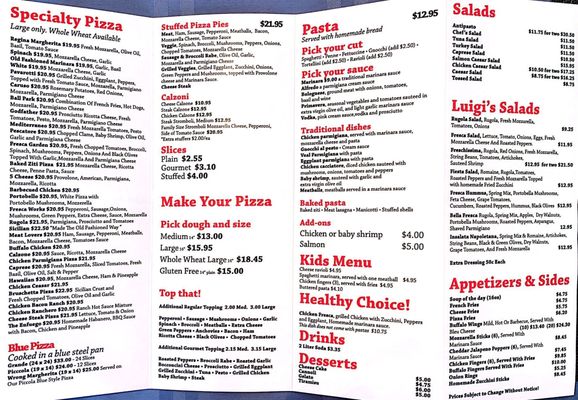 Menu photo 2 Luigis Pizza Fresca Marlton, NJ Menu photo 2 Luigis Pizza Fresca Marlton, NJ