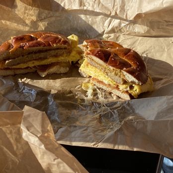 Rhinebeck Bagels & Cafe - Sausage egg and cheese on a roll. - Bagels Near Me - Rhinebeck, New York