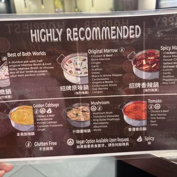 Happy Lamb Hot Pot - Back of menu - Hot Pot Near Me - Las Vegas, Nevada