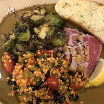 Urban Plates - Ahi Tuna with Lentil Salad and Brussel Sprouts - Salad Near Me - Pasadena, California Urban Plates - Ahi Tuna with Lentil Salad and Brussel Sprouts - Salad Near Me - Pasadena, California