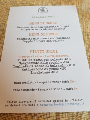 Menu photo 2 Ostaria al Vecio Pozzo Venezia, VE Menu photo 2 Ostaria al Vecio Pozzo Venezia, VE
