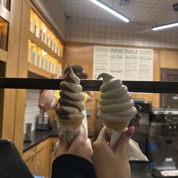 Chocolate/vanilla swirl & pistachio/strawberry swirl