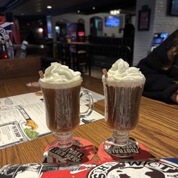 Irish Coffee in an English pub. What more could you ask for?