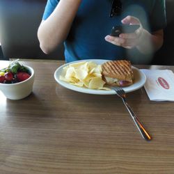 Jason's Deli - Chipotle Chicken Panini (half sandwich + fruit)