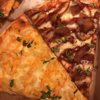 Krave It Pizza & Sandwich Joint - Mac & cheese and I forgot the name of the slice next to it I know it has chicken and honey mustard and barbecue sauce and other goodness - Sandwiches Near Me - Bayside, New York Krave It Pizza & Sandwich Joint - Mac & cheese and I forgot the name of the slice next to it I know it has chicken and honey mustard and barbecue sauce and other goodness - Sandwiches Near Me - Bayside, New York