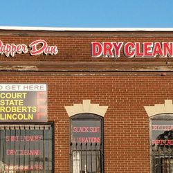 Dapper Dan Professional Dry Cleaning - Directions to the location, visible on the side of the building from the highway. Important because of one-way streets!