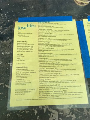 Menu photo 2 Lowlife Bar Folly Beach, SC