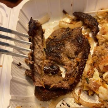 Eggs 'n Things Ko Olina - Med cooker NY steak. Overcooked and thin like beef jerky - American Near Me - Kapolei, Hawaii Eggs 'n Things Ko Olina - Med cooker NY steak. Overcooked and thin like beef jerky - American Near Me - Kapolei, Hawaii