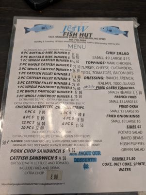 Menu photo 1 J & W Fish Hut Vicksburg, MS