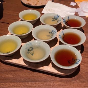 Little Skewer - 3x3 shots  Left to right: peach, lychee, osmanthus - Chinese Near Me - Flushing, New York