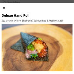 Mj Sushi - advertised Deluxe Hand roll